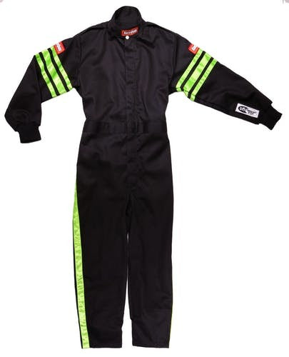 Black Suit Single Layer Kids XX-Large Green Trim