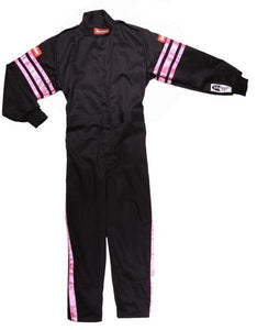 Black Suit Single Layer Kids Medium Pink Trim